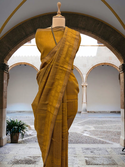 Phalguni Mustard Moonga Cotton Saree