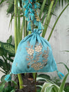 Navya Aqua Blue Gota Work Potli