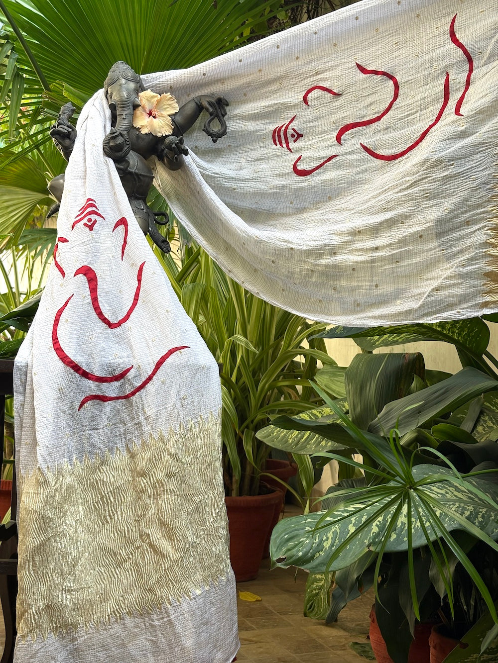 Gajanana Crinkled Georgette Dupatta