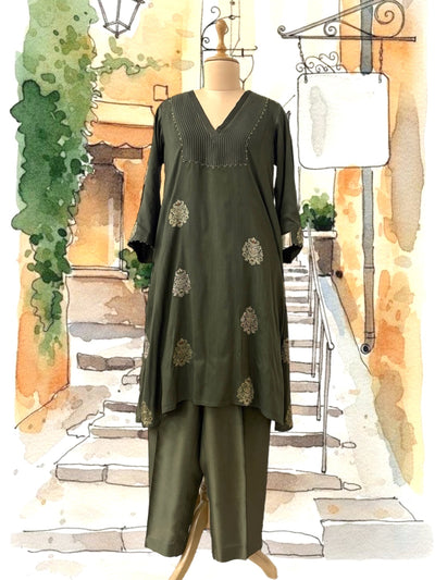 Olive Green Kurta & Pant Set