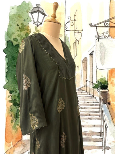 Olive Green Kurta & Pant Set