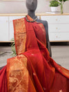 Gulmohar Orange Cotton Saree