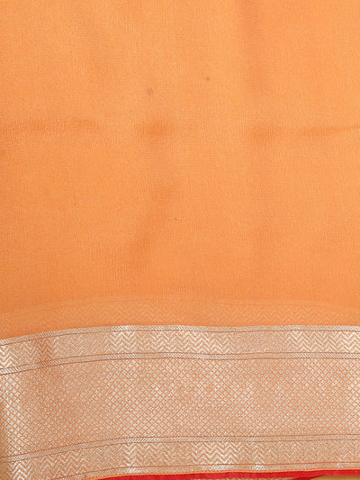 Valencia Orange Khaddi Georgette Saree