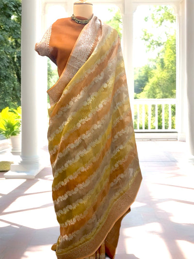 Cartagena Gold Organza Saree
