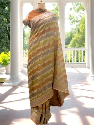 Cartagena Gold Organza Saree