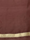 Cedar Brown Cotton Kora Saree