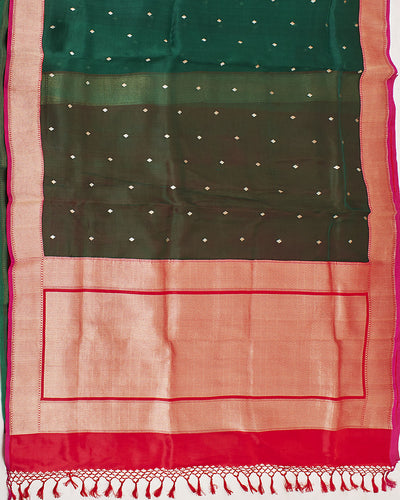 Harita Green Kanchi Organza Saree