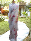 Moonlit Sonata silver Grey printed Organza Saree