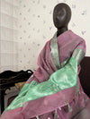 Summer Rhapsody Pink & Sea Green Chanderi Saree