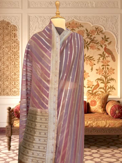 Princess Rose Brown Organza Saree