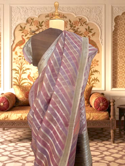 Princess Rose Brown Organza Saree