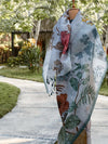 Chirpy Morning Sky Blue printed Organza Saree