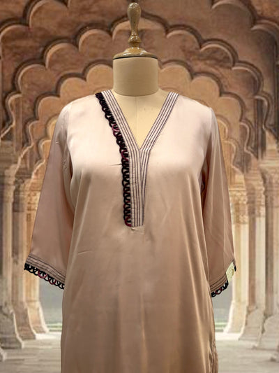 Peach Ajrakh 3 piece Coord Set