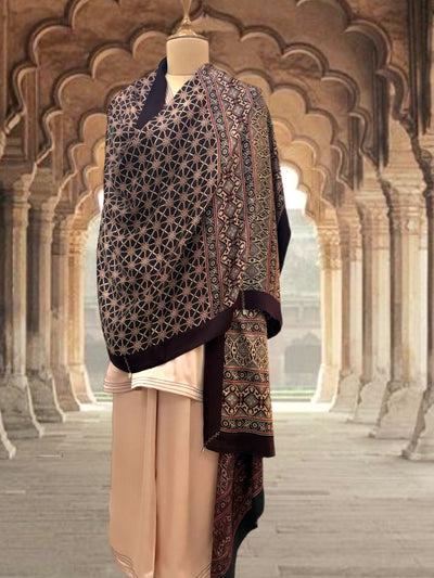Peach Ajrakh 3 piece Coord Set