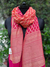 Peach & Fuchsia Bandhani Shaded Dupatta