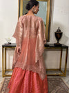 Peach Cutwork Lehenga Cape Set