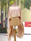 Dancing Peacock Peach Silk Dupatta
