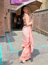 Gulafsha Peach Shibori Saree & Blouse