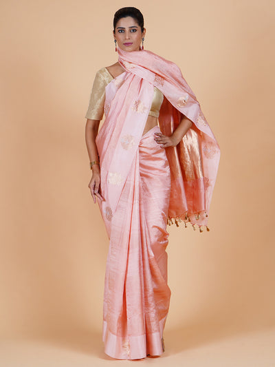 Meghan Peach Silk Sari