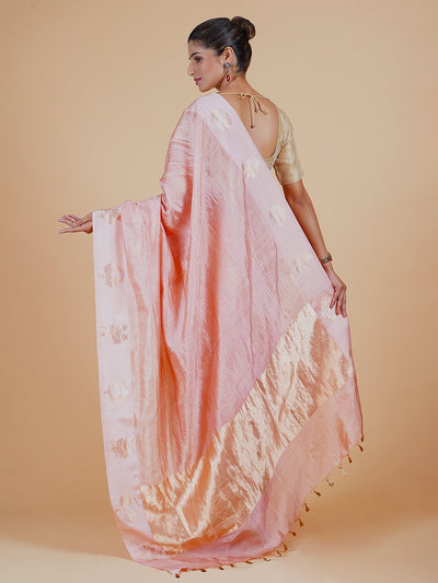 Meghan Peach Silk Sari