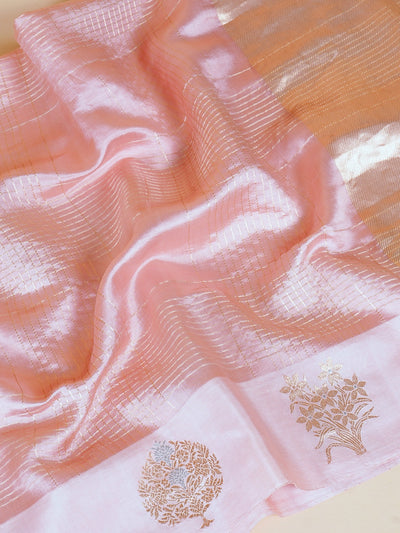 Meghan Peach Silk Sari