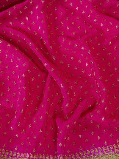 Nandini Pink & Green Khaddi Georgette Saree