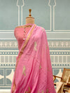 Bulbul Pink Chanderi Cotton Sari