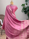 Camellia Pink Chinya Silk Sari
