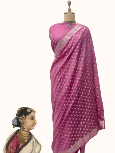 Kolhapur Pink Cotton Saree