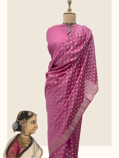 Kolhapur Pink Cotton Saree