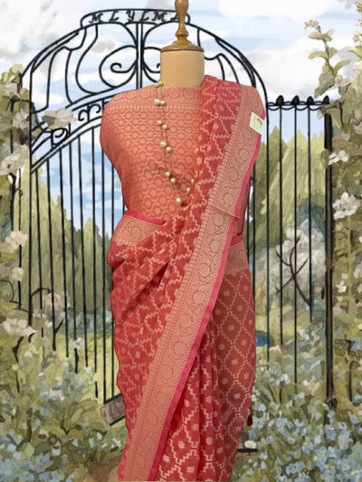 Calypso Carrot Cotton Saree