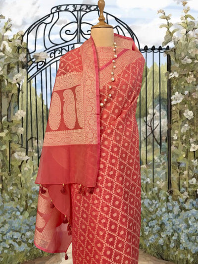 Calypso Carrot Cotton Saree