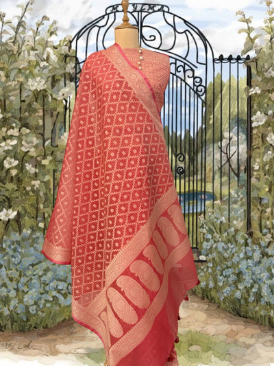 Calypso Carrot Cotton Saree