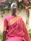 Julienne Pink Cotton Silk Tanchoi Saree