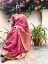 Angel Pink Cotton Silk Tanchoi Saree
