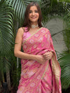 Kalyani Pink Georgette Crepe Silk Saree