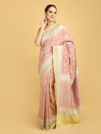 Cyprus Pink Khaddi Georgette Sari