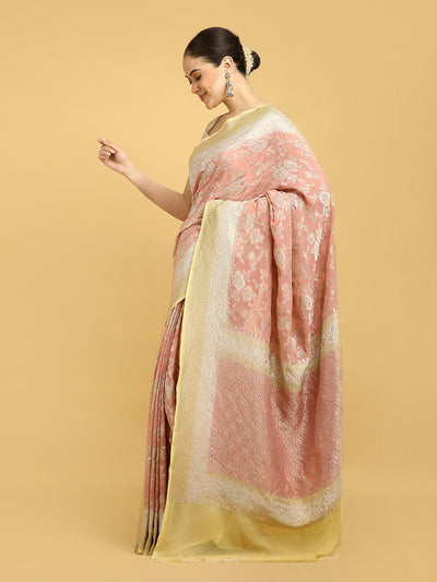 Cyprus Pink Khaddi Georgette Sari