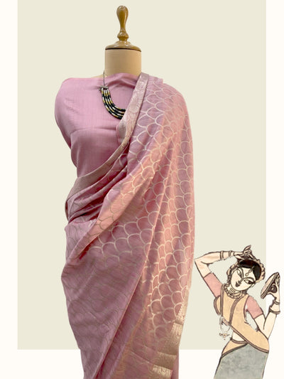 Naika Pink Cotton Saree