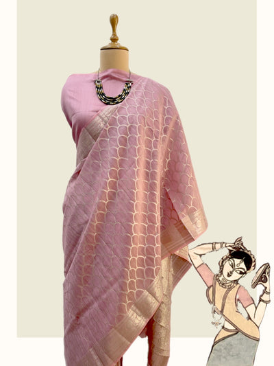 Naika Pink Cotton Saree