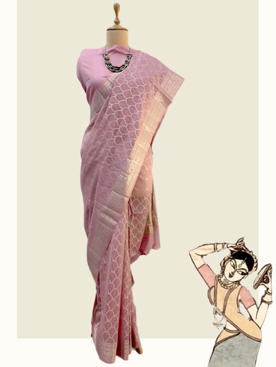 Naika Pink Cotton Saree
