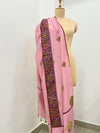 Damask Rose Pink Kashmiri Jamavar Matka Georgette Dupatta