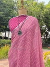 Primrose Pink Printed Linen Saree
