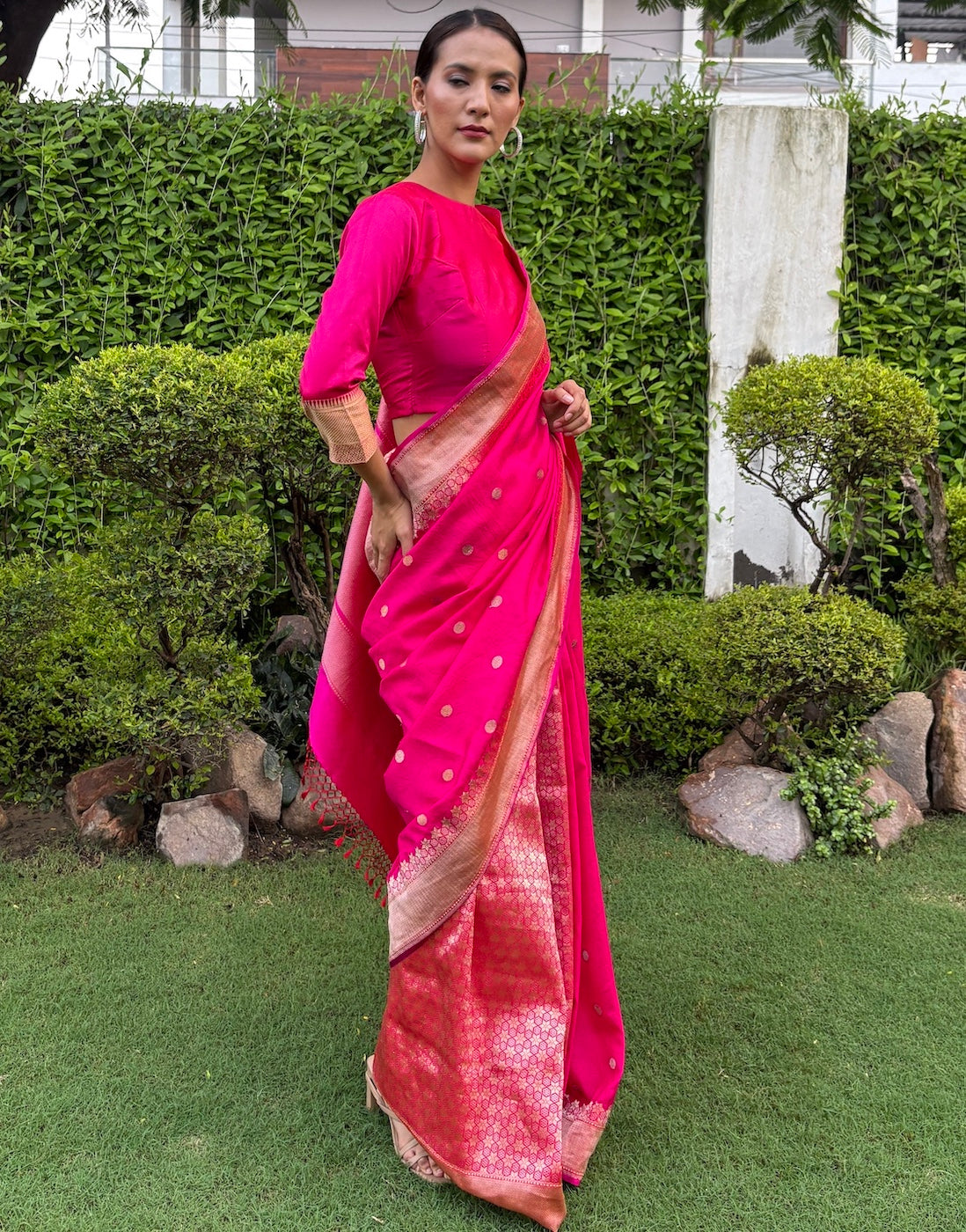 Shaina Pink Soft Silk Saree