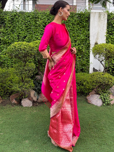 Shaina Pink Soft Silk Saree