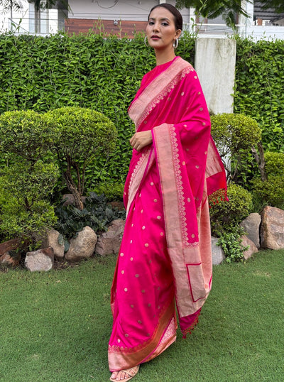 Shaina Pink Soft Silk Saree