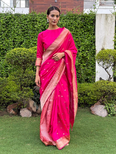 Shaina Pink Soft Silk Saree