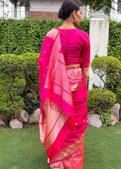 Shaina Pink Soft Silk Saree