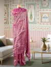 Windermere Pink Tissue Cutwork Saree