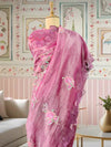 Windermere Pink Tissue Cutwork Saree